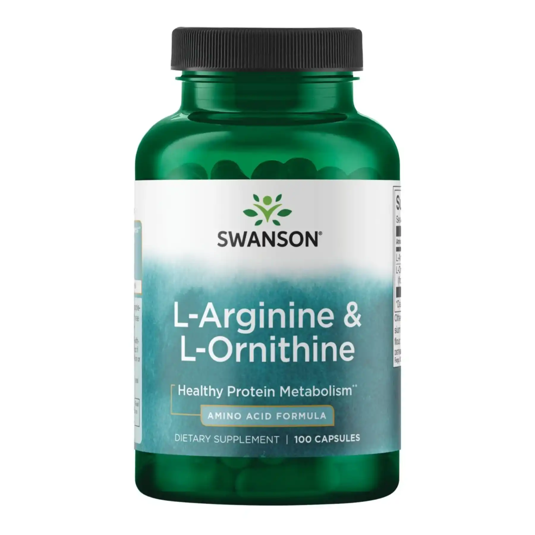 L-Arginine & L-Ornithine Amino Acido X 100Cap Swanson
