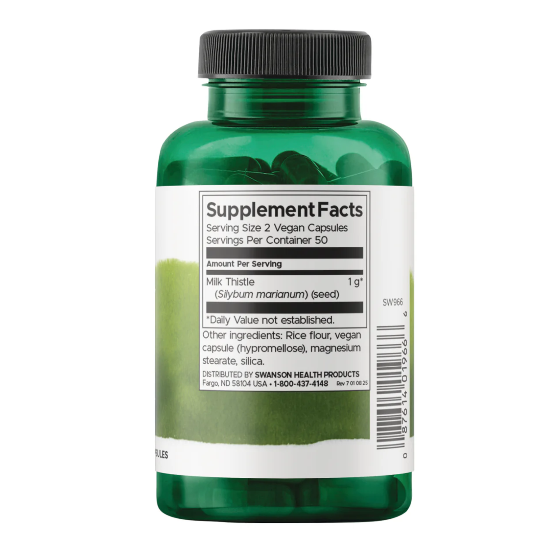 Milk Thistle 500 Mg 100 Vegan Swanson (silimarina) - Imagen 2