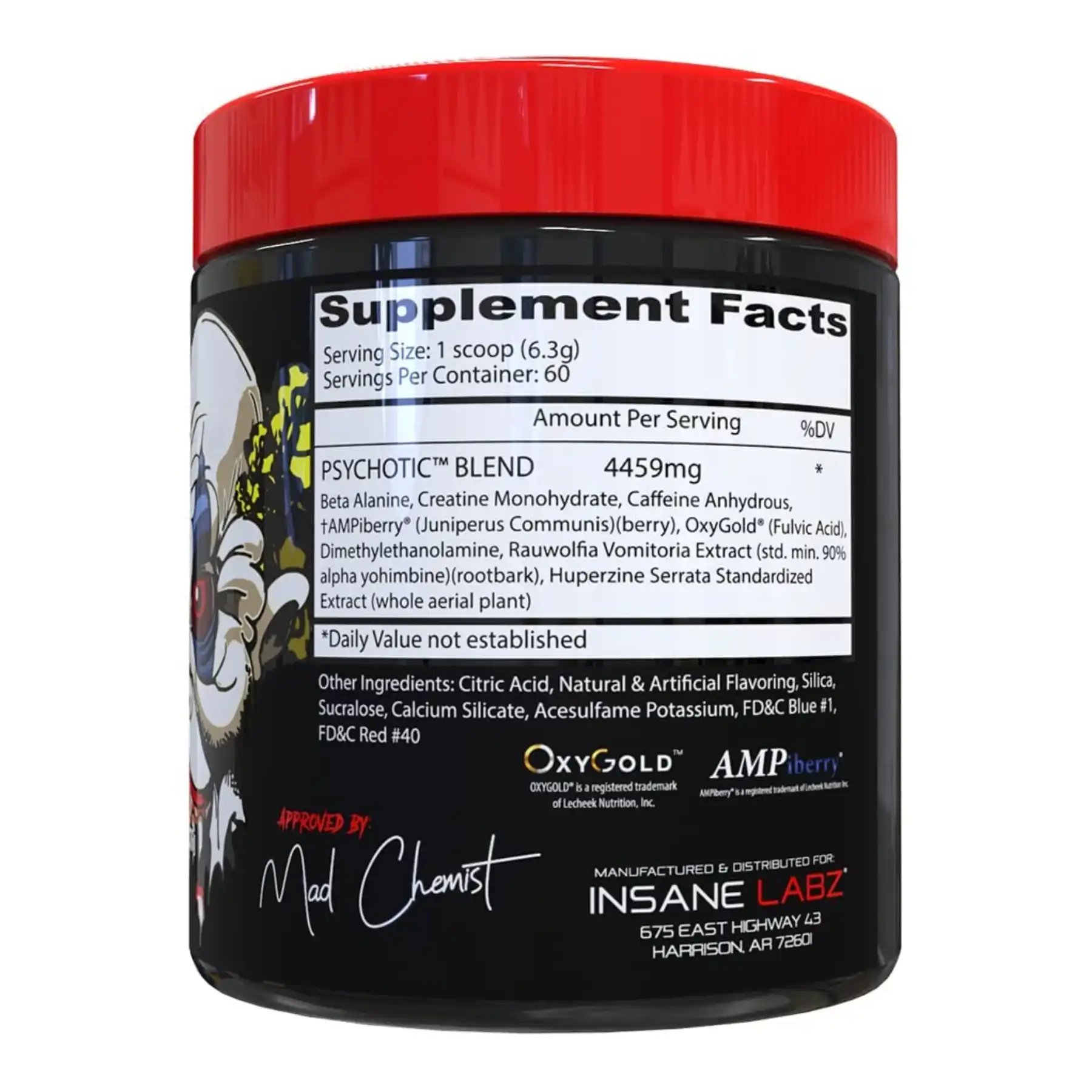 Pre-Entreno Psychotic Red 60 Servicios Insane Labz - Imagen 2