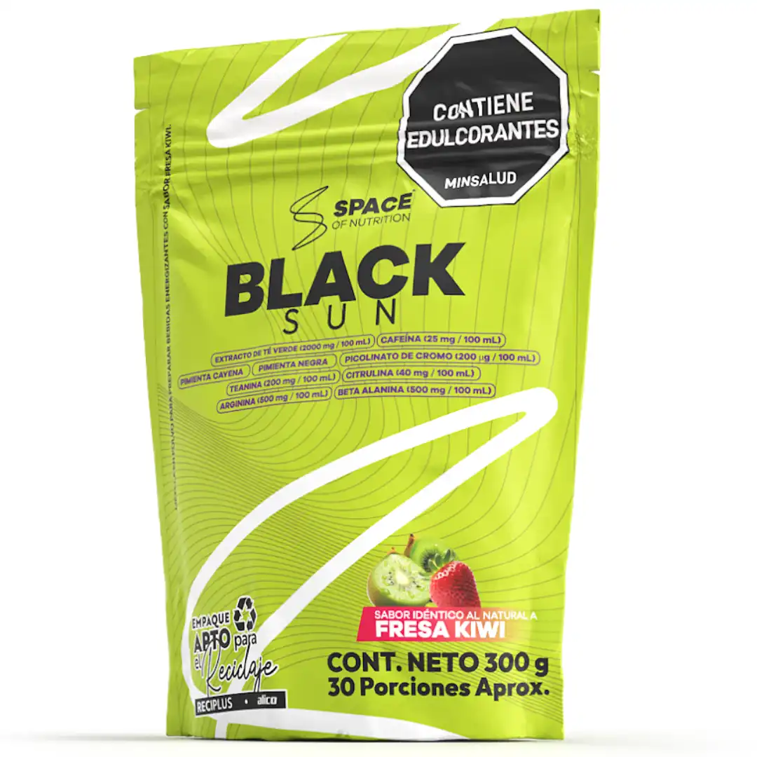 Black Sun Space Nutrition Mezcla para Bebida Energizante 300g Fresa Kiwi