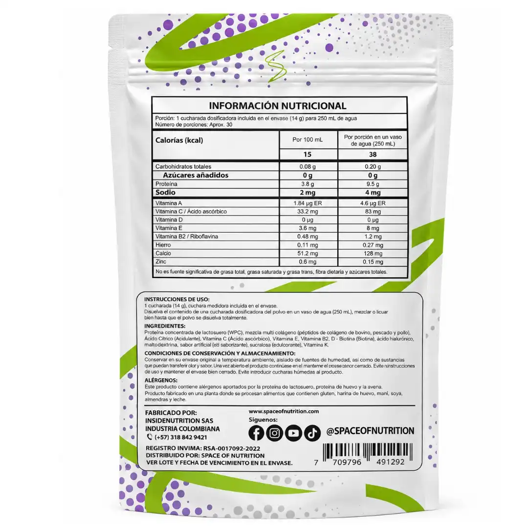 Colageno Hidrolizado Space of Nutrition 420g Te Chai - Imagen 3