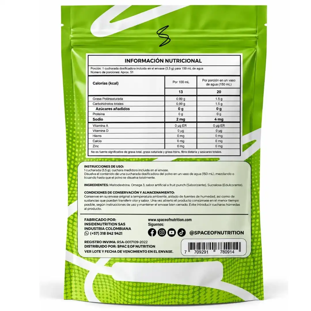 Omega 3 1500mg Space Of Nutrition Fruit Punch - Imagen 2