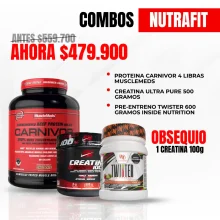 Combo Carnivor + Creatina Ultra Pure + Pre- Entreno Twister- Np